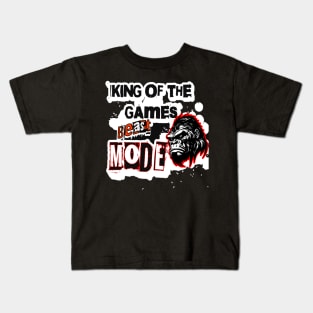 King Of The Games, Beast Mode Funny Gaming Lover Kids T-Shirt